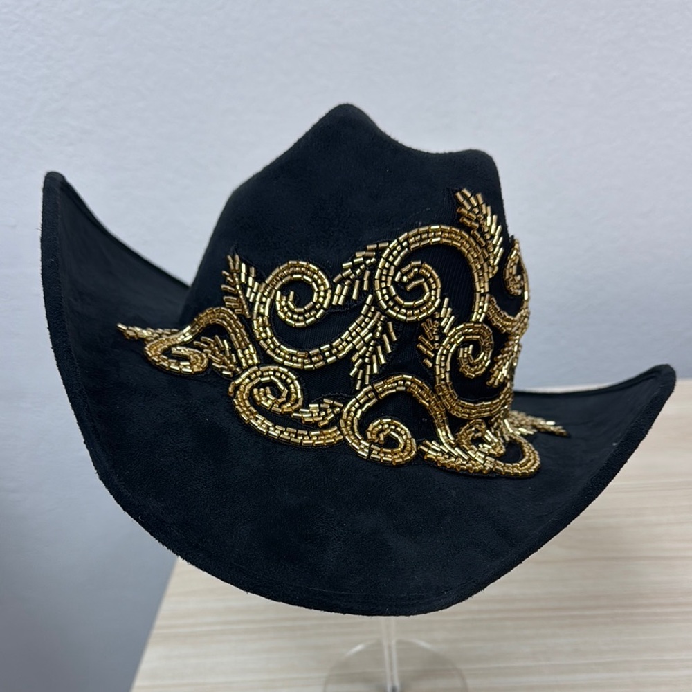 Stetson Black and Gold Embroidered Cowboy Hat